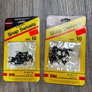 Seaway Master Angler 12 Black Snap Swivels Size 10 Fishing‎ Tackle New, Vintage